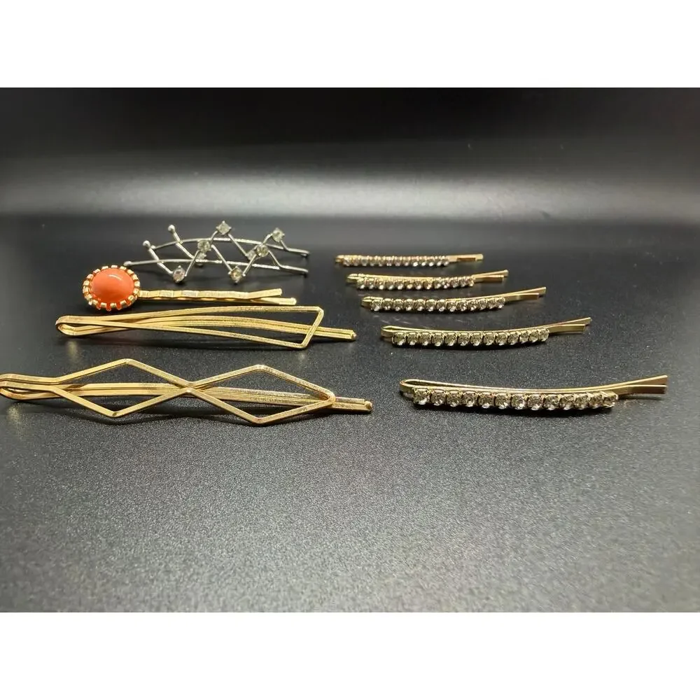 Hair pin set/ Pearl bobby/ silver metal hair clip set